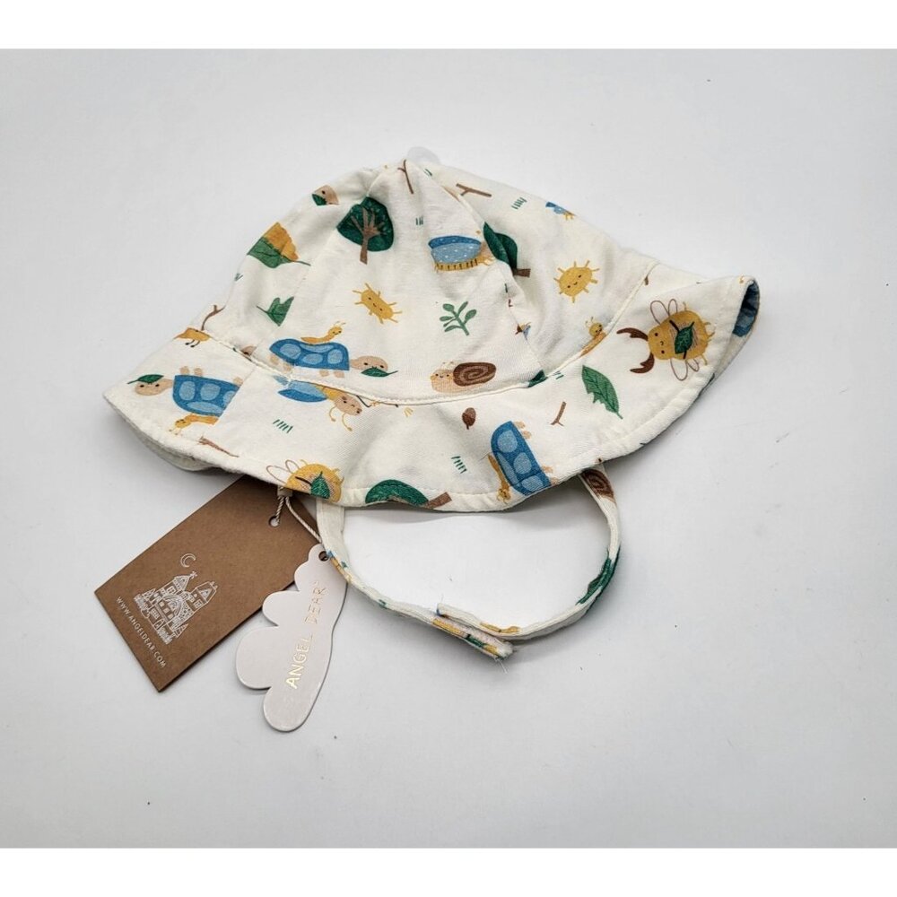 ANGEL DEAR Baby 6-12M Bucket Sun Hat Viscose From Bamboo Snails Bees Turtles NWT